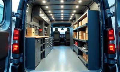 Intérieur moderne du Peugeot Expert aménagé pour professionnel