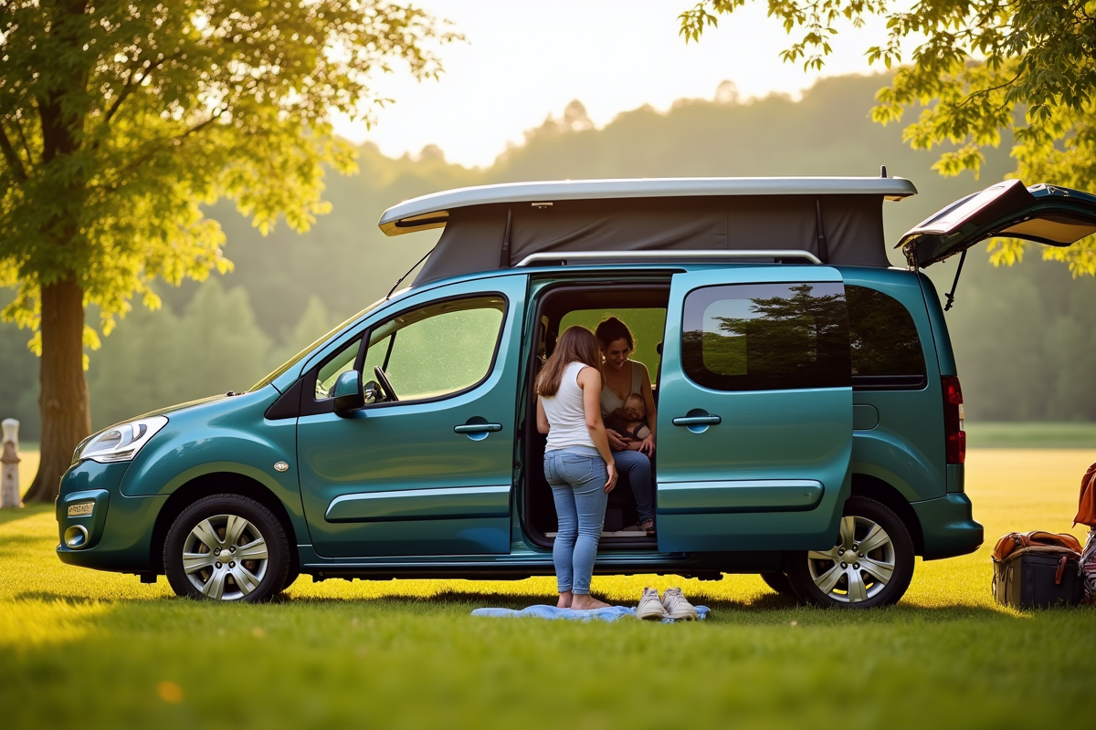 Peugeot Partner Tepee en pique-nique en campagne