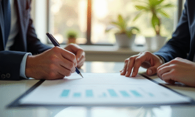 Signature de contrat dans un bureau lumineux