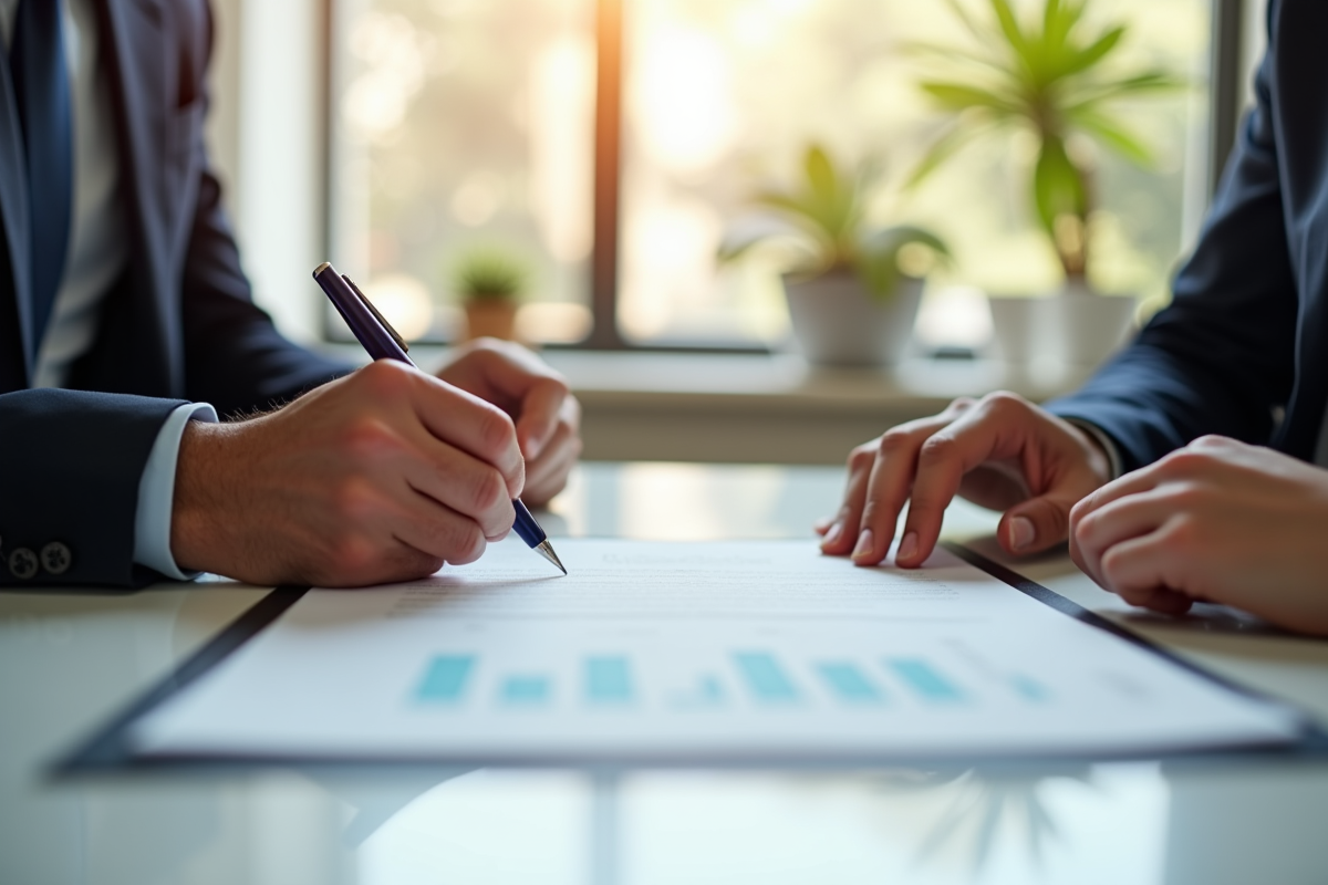 Signature de contrat dans un bureau lumineux